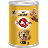 12 x 385g Pedigree Adult Wet Dog Food Tins Chicken in Jelly Dog Can