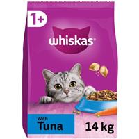 14kg Whiskas 1+ Adult Complete Dry Cat Food Tuna Bulk Pack Cat Biscuits