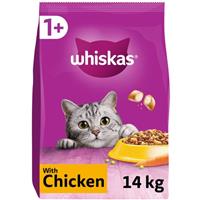 7kg Whiskas 1+ Adult Complete Dry Cat Food with Chicken Bulk Pack Cat Biscuits