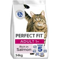 14kg Perfect Fit Advanced Nutrition Adult Complete Dry Cat Food Salmon Biscuits