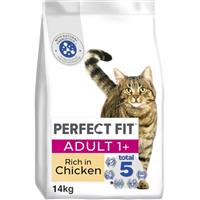 14kg Perfect Fit Advanced Nutrition Adult Complete Dry Cat Food Chicken Biscuits