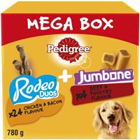 Pedigree Rodeo Duos & Jumbone Mixed Dog Treats Mega Box 780g Dog Chews Gift