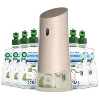 Air Wick Fresh Cotton Active Aerosol Free Automatic Spray Kit & 4 Refills 228ml