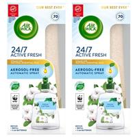 2 x Air Wick Fresh Cotton 24/7 Active Fresh Aerosol Free Automatic Spray Kit