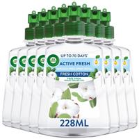 8 x Air Wick Fresh Cotton Active Fresh Aerosol-Free Automatic Spray Refill 228ml