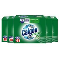 5 x Calgon Hygiene Plus Washing Machine Water Softener 38 Tablets Total 190