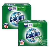 2 x Calgon Hygiene Plus Washing Machine Water Softener 38 Tablets Total 76