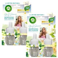 4 x Air Wick Plug In Refill Air Freshener Morning Meadow Stacey Solomon 19ml