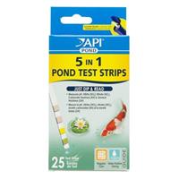 API Pond 5 in 1 Test Strips (25 Pack) Tests pH, Nitrite, Nitrate, KH & GH | Po