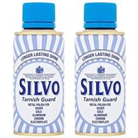 2 x Silvo Metal Polish Anti-Tarnish Protection Silver Aluminium Chrome 175 ml
