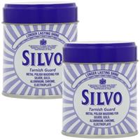 2 x Silvo Tarnish Guard Metal Polish Wadding Silver Gold Aluminium Chrome 75g