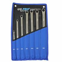 US Pro 7pc Aviation Double Ended Ring Extra Long Spanner Set 8mm to 24mm 3222