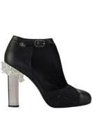 CHANEL 2012 TWEED AND LEATHER ANKLE BOOTS EU 38.5 UK 5.5 US 8.5