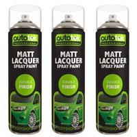 AutoTek Matt Lacquer Multi-Purpose Aerosol Spray Paint 500ml x3
