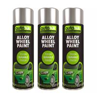 Autotek Alloy Wheel Multi-Purpose Spray Paint Tough Durable Finish 500ml x3
