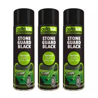 Autotek Stone Black Guard Protects Against Chips Aerosol Spray Paint 500ml x3