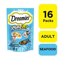 16 x 55g Dreamies Shakeups Seafood Celebrations Cat Treats