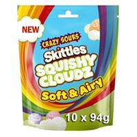 BBD 13/12/23 10 x 94g Skittles Squishy Cloudz Crazy Sours Sweets Chewy Treats
