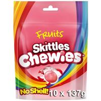 5 x Skittles Chewies Fruits Sweets Chewy Candy Fruit Flavoured 137g Bulk Buy