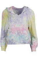 LOVESHACKFANCY CROPPED TIE DYED COTTON JERSEY HOODIE LARGE - L Regular