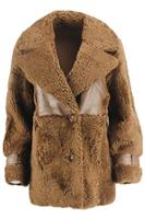 ZEYNEP ARCAY LEATHER TRIMMED SHEARLING COAT FR 34 UK 6 - XS Regular