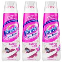 3 x Vanish Oxi Action Carpet Stain Remover Carpet Serum & Scrubbing Head 195ml