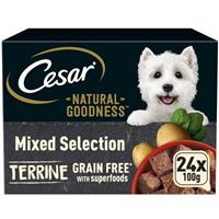 24 x 100g Cesar Natural Goodness Adult Wet Dog Food Trays Mixed in Terrine