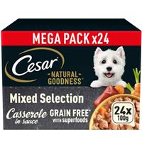 24 x 100g Cesar Natural Goodness Grain Free Adult Dog Food Trays Mixed Gravy