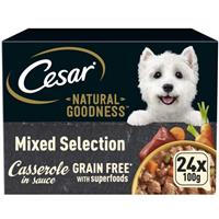 24 x 100g Cesar Natural Goodness Adult Wet Dog Food Trays Mixed in Gravy