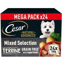 24 x 100g Cesar Natural Goodness Grain Free Adult Dog Food Trays Mixed Terrine