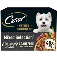 48 x 100g Cesar Natural Goodness Adult Wet Dog Food Trays Mixed in Gravy