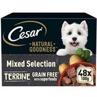 48 x 100g Cesar Natural Goodness Adult Wet Dog Food Trays Mixed in Terrine