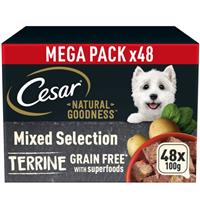 48 x 100g Cesar Natural Goodness Grain Free Adult Dog Food Trays Mixed Terrine