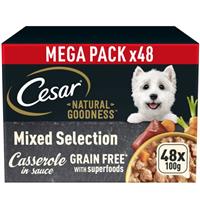 48 x 100g Cesar Natural Goodness Grain Free Adult Dog Food Trays Mixed Gravy