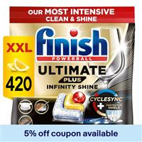 Finish Ultimate Plus Infinity Shine Dishwasher Tablets | Lemon | 420 Tabs