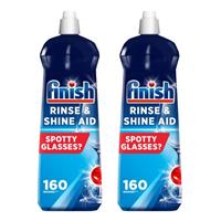 2 x Finish Dishwasher Rinse Aid Shine Orig 800ml Drier Glasses Spot Prevention