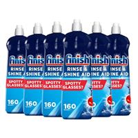 6 x Finish Dishwasher Rinse Aid & Shine Orig 800ml Drier Glasses Spot Prevention