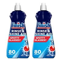 2 x Finish Dishwasher Rinse Aid Shine Orig 400ml Drier Glasses Spot Prevention