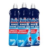 3 x Finish Dishwasher Rinse Aid & Shine Orig 800ml Drier Glasses Spot Prevention