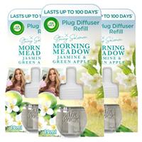 3 x Air Wick Plug In Air Freshener Refill Morning Meadow 19ml Stacey Solomon