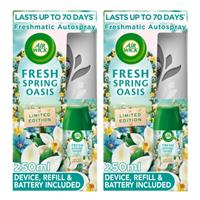 2 x Air Wick Freshmatic Air Freshener Kit Fresh Spring Oasis 250ml