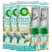 4 x Air Wick Freshmatic Air Freshener Kit Fresh Spring Oasis 250ml