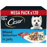 120 x 100g Cesar Sauce Selection Adult Wet Dog Food Pouches Mixed in Jelly