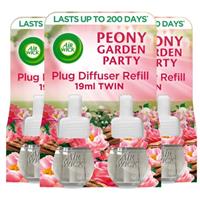 6 x Air Wick Plug In Liquid Electrical Refill Freshener Peony Garden Party 19ml
