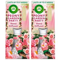 2 x Air Wick Peony Garden Party 33ml Reed Diffuser Natural Essential Oils