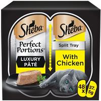 48 x 37.5g Sheba Perfect Portions Luxury Adult Wet Cat Food Tray Chicken in Pate