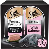 96 x 37.5g Sheba Perfect Portions Luxury Adult Wet Cat Food Trays Salmon in Loaf