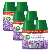 6 x Air Wick Freshmatic Refill Purple Lavender Meadow 250ml Automatic Spray