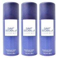David Beckham Classic Blue Deodorant Spray 150ml x 3