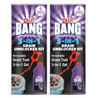 2 x Cillit Bang Drain Cleaner Power Kit Max Unblocker 500ml & Piercing Tool